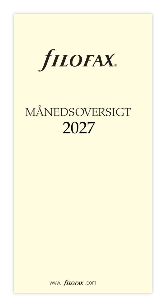 FILOFAX MÅNEDSOVERSIGT 2027