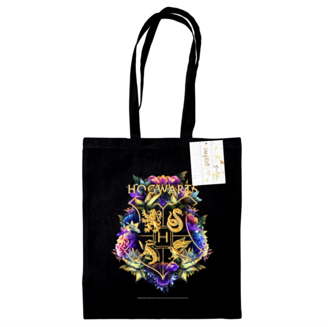 HARRY POTTER HOGWARTS CREST BLACK TOTE BAG