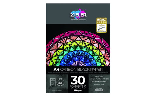 ZIELER TEGNEBLOK A4 SORT PAPIR