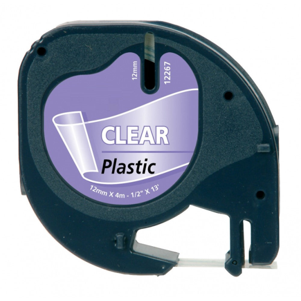 TAPE LETRATAG PLASTIC 12MMX4M CLEAR