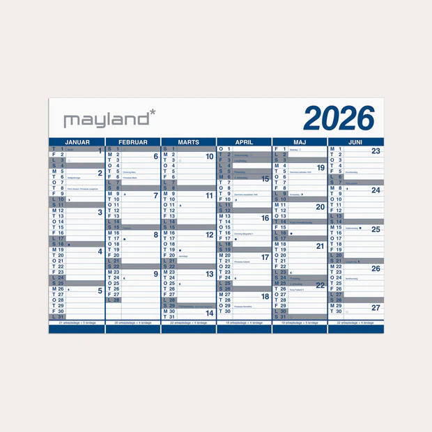 KÆMPEKALENDER 2X6 MDR. PP-PLAST RØR 2026