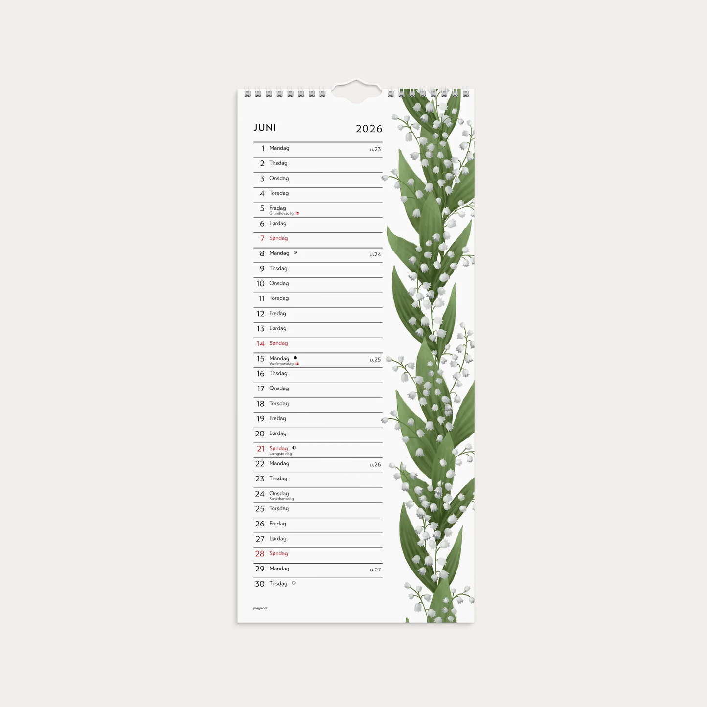 VÆGKALENDER BLOMSTER 2026
