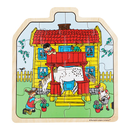 PIPPI LANGSTRØMPE - TRÆPUSLESPIL - HUS
