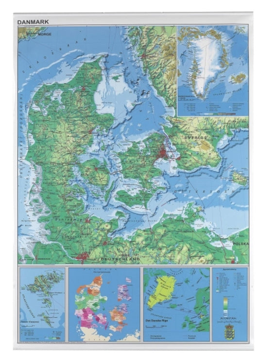 DANMARKSKORT 97X137CM