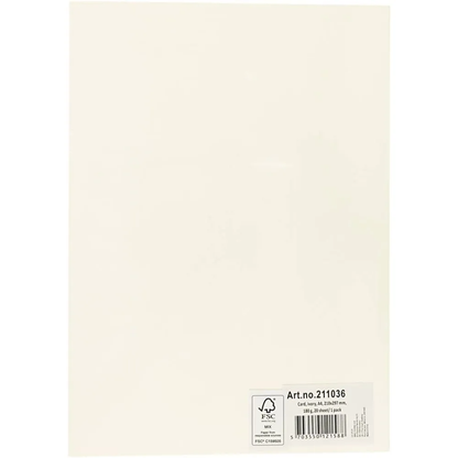 KARTON A4 180 G ELFENBENSHVID 20 ARK