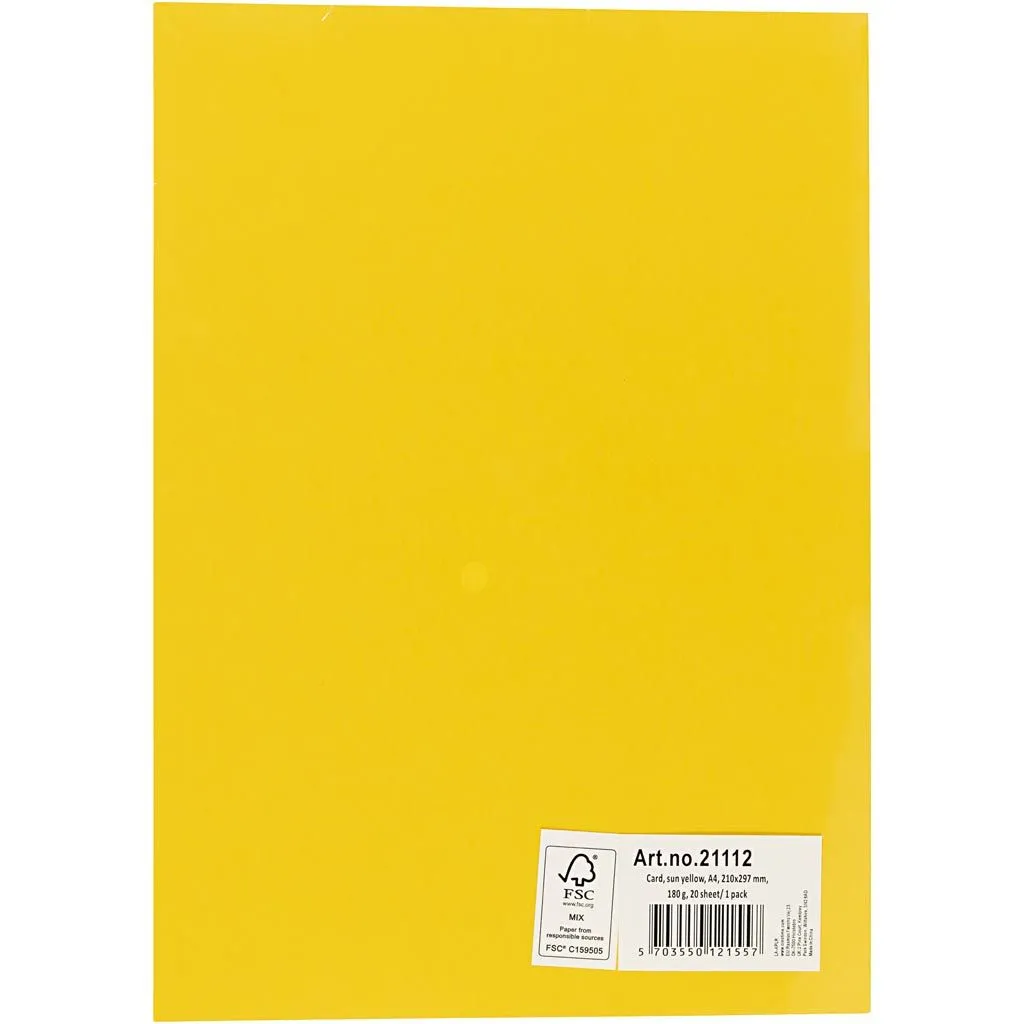 KARTON A4 180G GUL 20 ARK