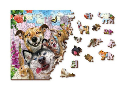 WOODEN JIGSAW PUZZLE CRAZY PETS 200 BRIKKER