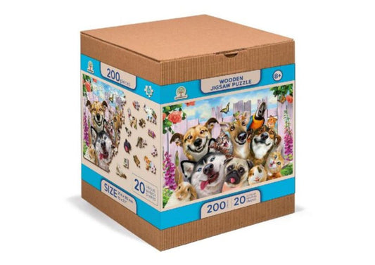 WOODEN JIGSAW PUZZLE CRAZY PETS 200 BRIKKER