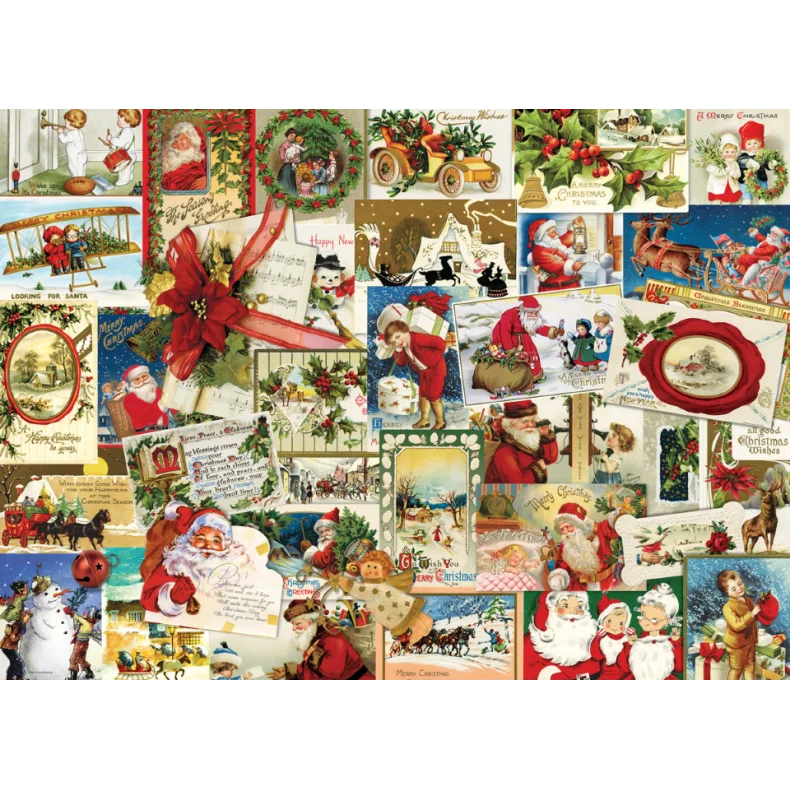 VINTAGE CHRISTMAS CARDS 1000 BRIKKER