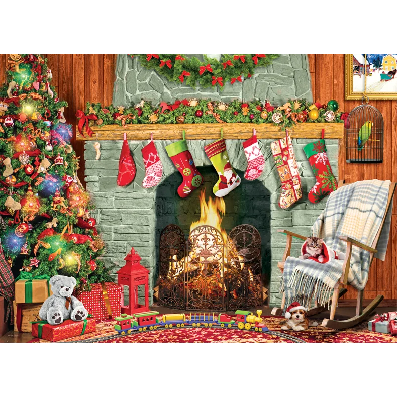 CHRISTMAS BY THE FIREPLACE 500 BRIKKER