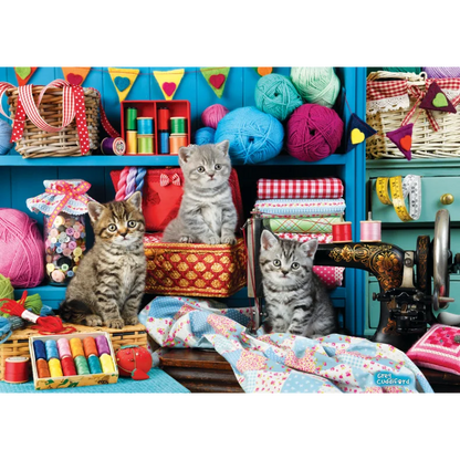 DEMENSPUSLESPIL 48 BRIKKER SEWING ROOM KITTENS