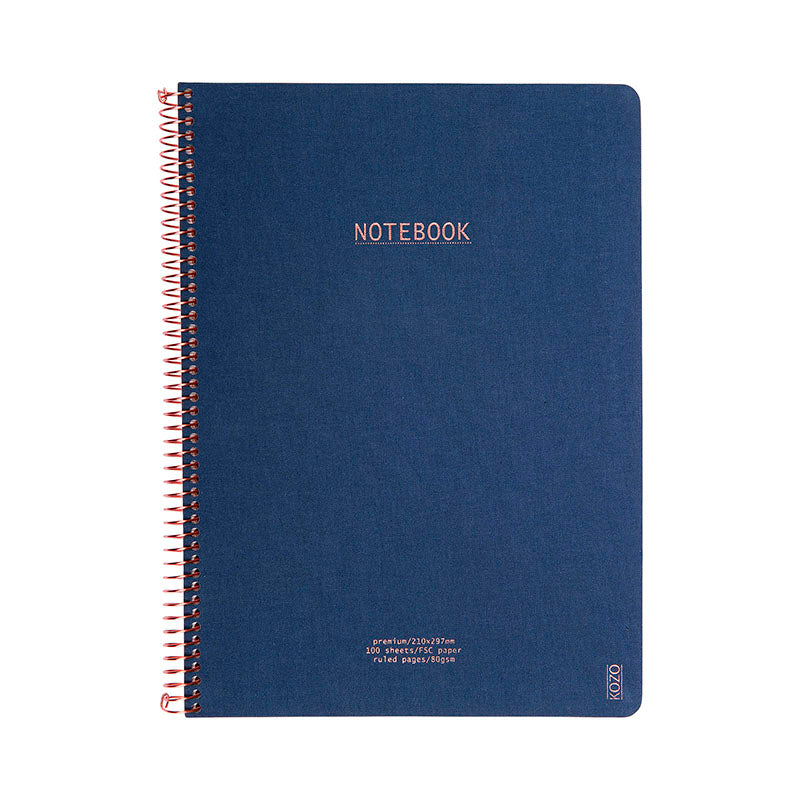 KOZO NOTEBOOK PREMIUM A4 MØRKEBLÅ