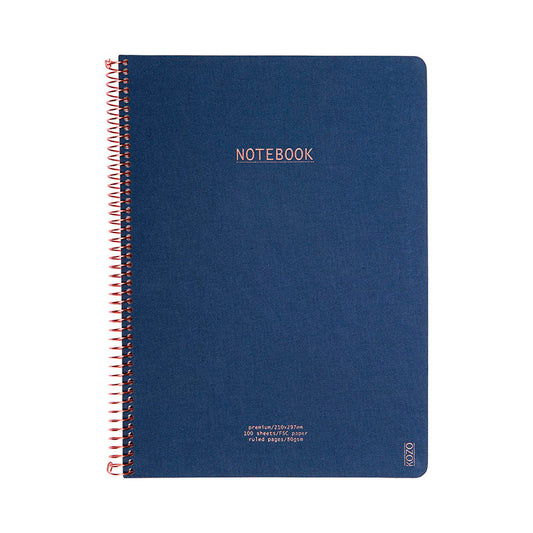 KOZO NOTEBOOK PREMIUM A4 MØRKEBLÅ