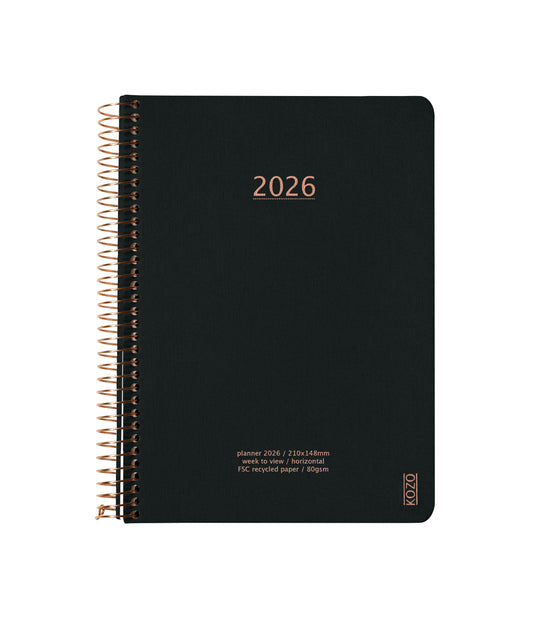 KOZO KALENDER 2026 A5 UGE BLACK