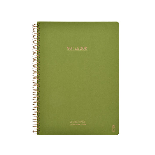KOZO NOTESBOG A4 PREMIUM OLIVE GREEN