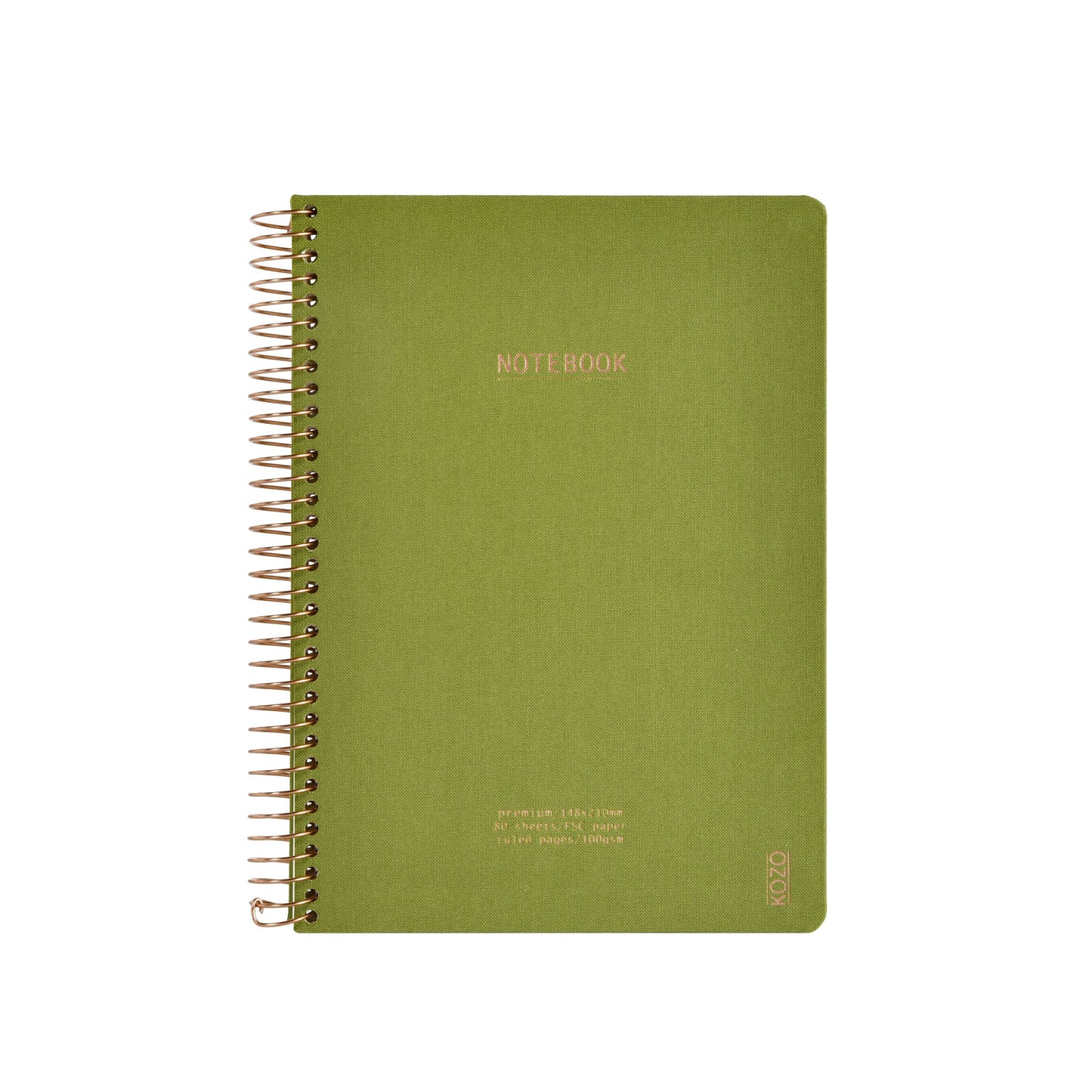 KOZO NOTESBOG A6 OLIVE GREEN
