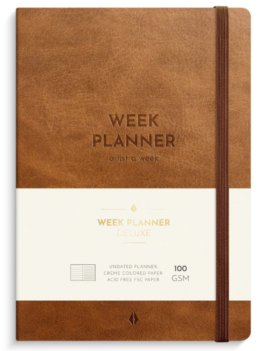 A5 WEEK PLANNER DELUXE BRUN