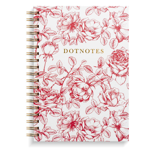 DOTNOTES BLOMSTER RØD/HVID