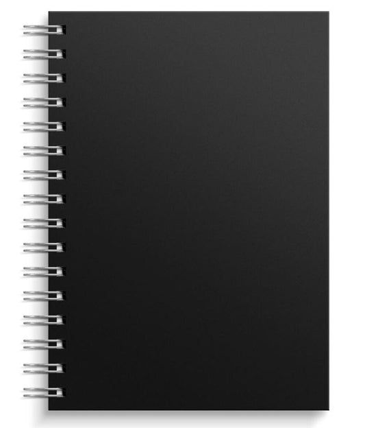 NOTESBOG MED SPIRAL A5 SORT