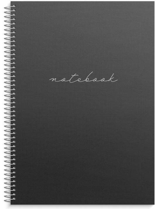 NOTESBOG MED SPRÍRAL A4 SORT NOTEBOOK