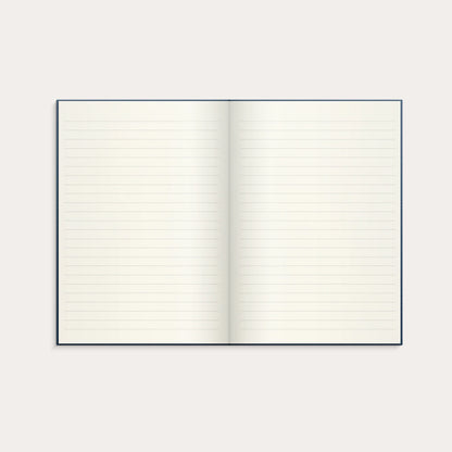 A5 NOTESBOG TEXTIL MØRKEBLÅ LIN.