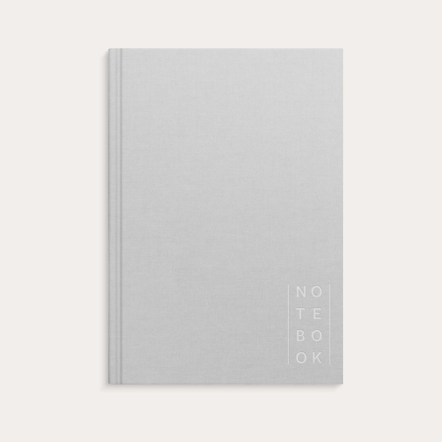 A5 NOTESBOG TEXTIL LYS GRÅ LIN.