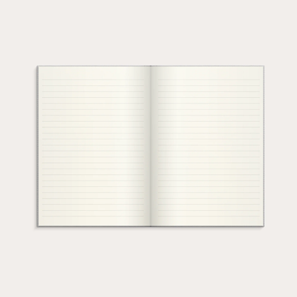 A5 NOTESBOG TEXTIL LYS GRÅ LIN.