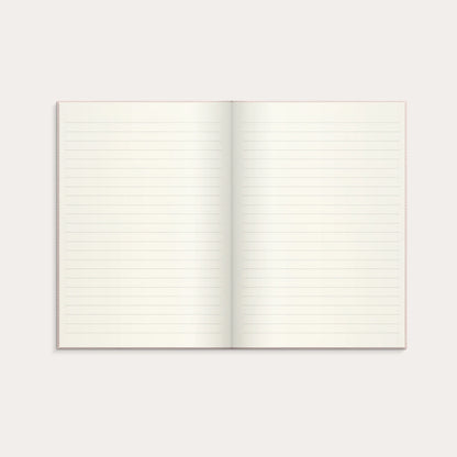 A5 NOTESBOG TEXTIL LYSERØD LIN.