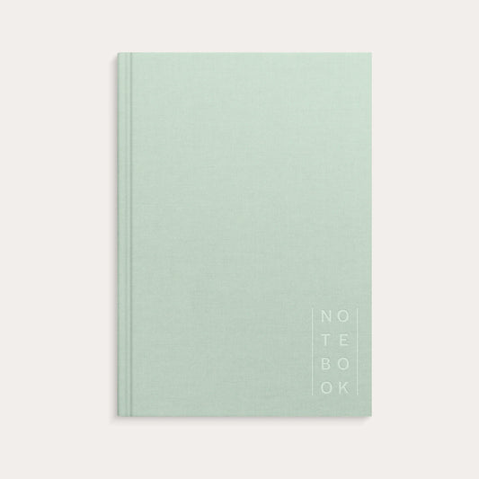 A5 NOTESBOG TEXTIL GRØN LIN.