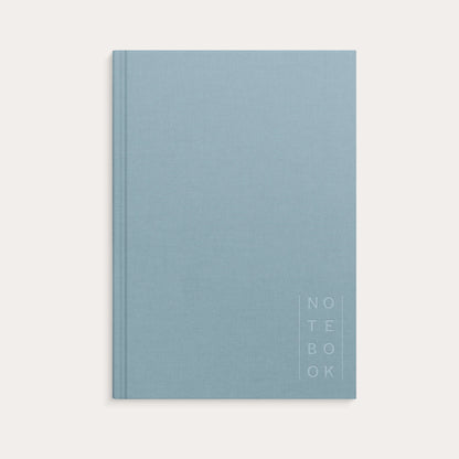 A5 NOTESBOG TEXTIL LYS BLÅ LIN.