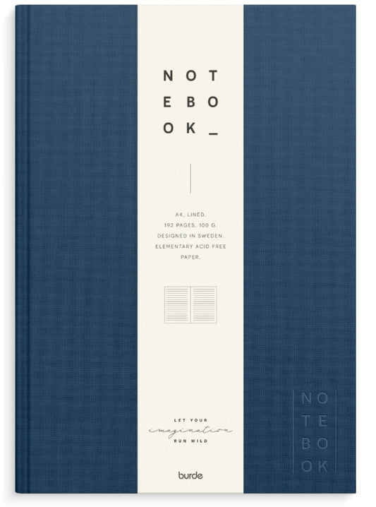 NOTEBOOK TEXTILE DARK BLUE A4 LINJERET