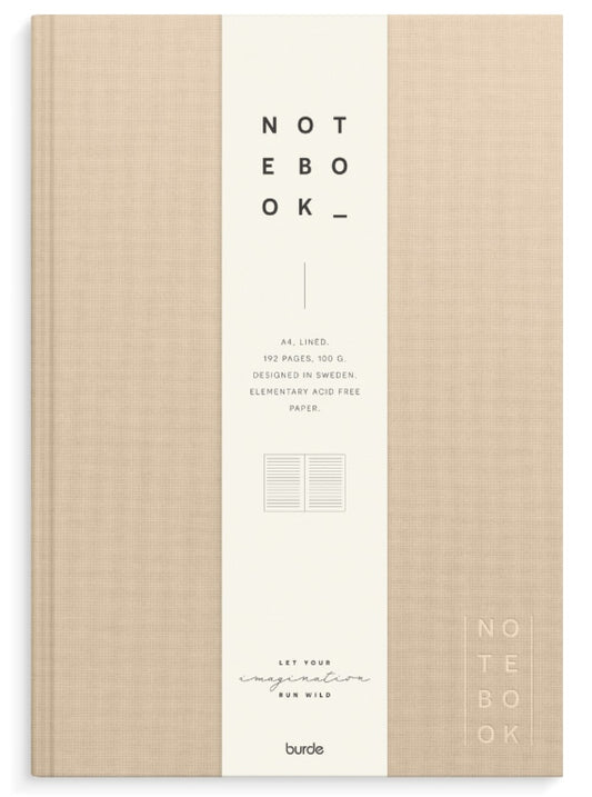 NOTEBOOK TEXTILE BEIGE A4 LINJERET