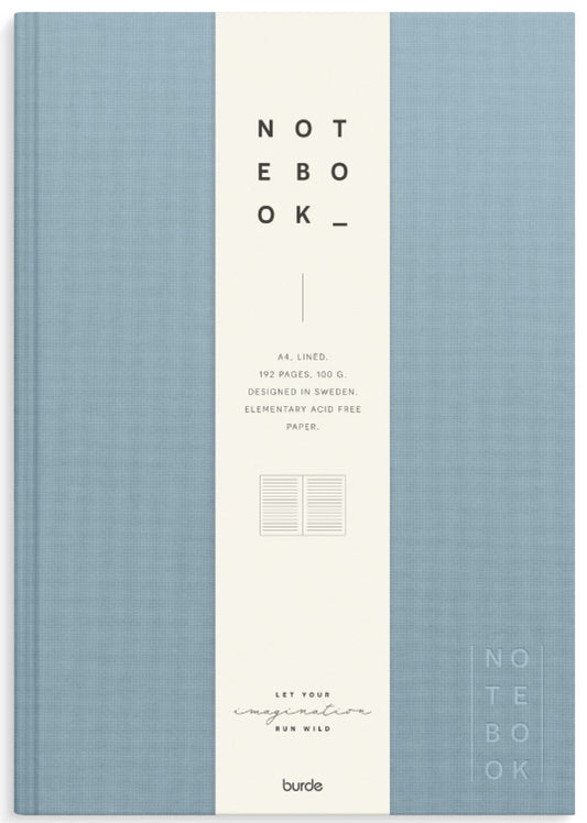 NOTEBOOK TEXTILE LIGHT BLUE A4 LINEJERET