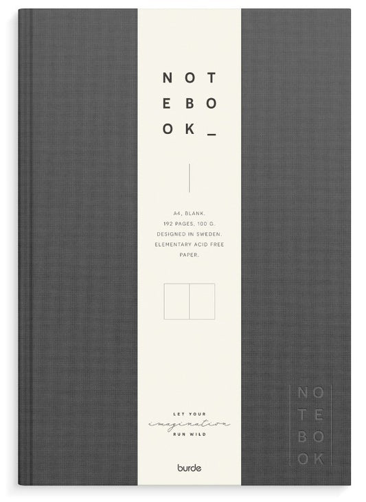 NOTEBOOK TEXTILE DARK GREY A4 ULINJERET