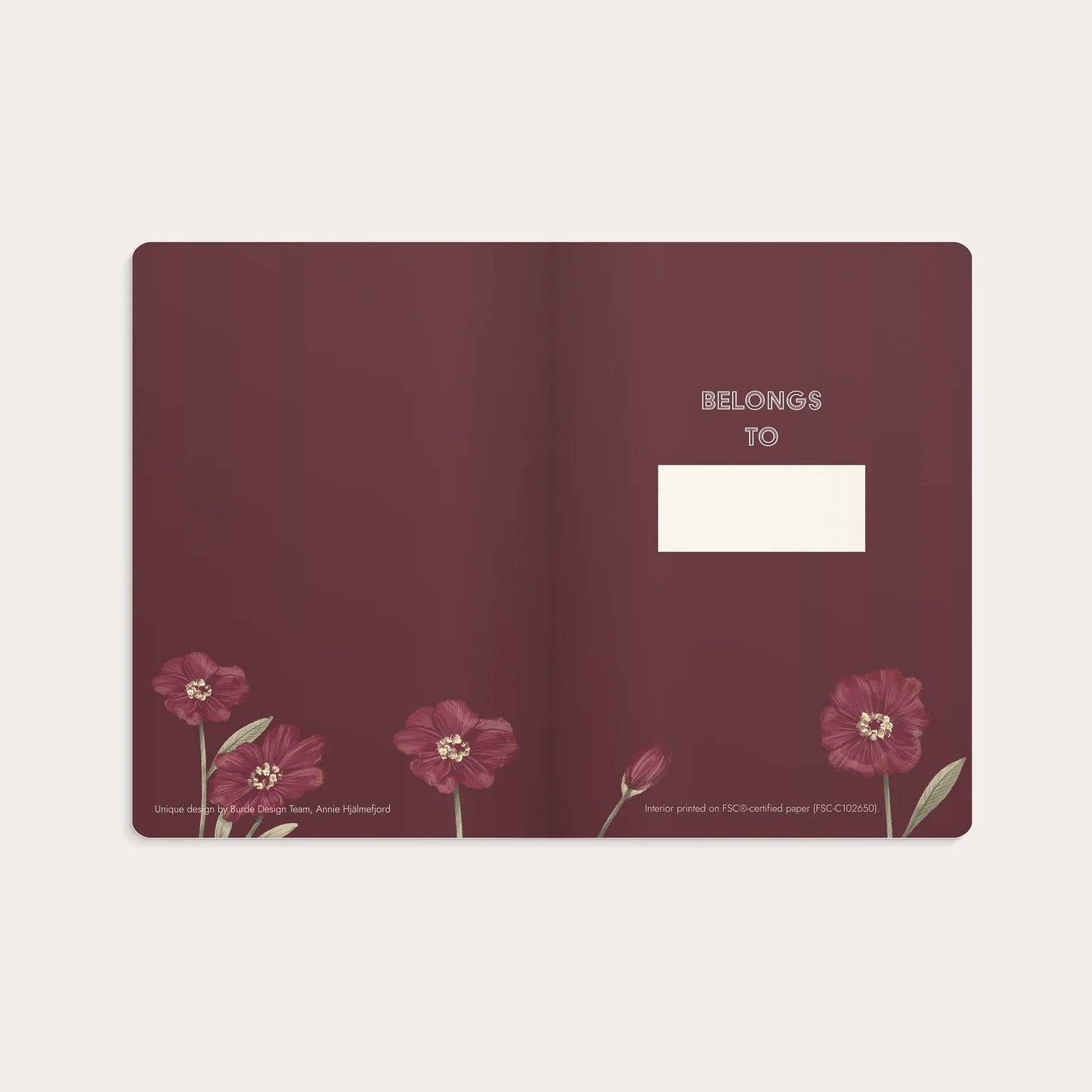 NOTEBOOK DELUXE BURGUNDY FLOWER A5