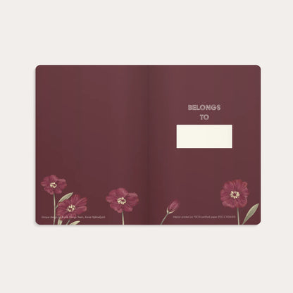 NOTEBOOK DELUXE BURGUNDY FLOWER A5
