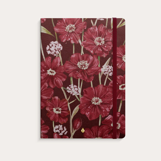 NOTEBOOK DELUXE BURGUNDY FLOWER A5