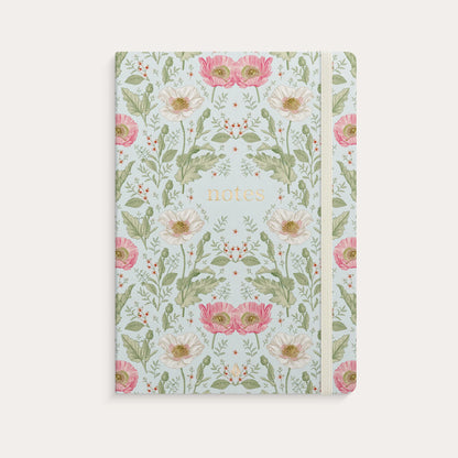 NOTEBOOK DELUXE BLUE/FLOWERS A5