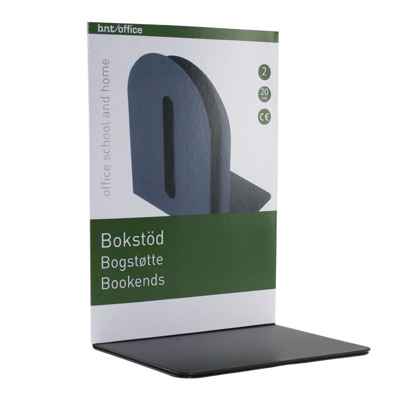 BOGSTØTTE METAL 20 CM SORT
