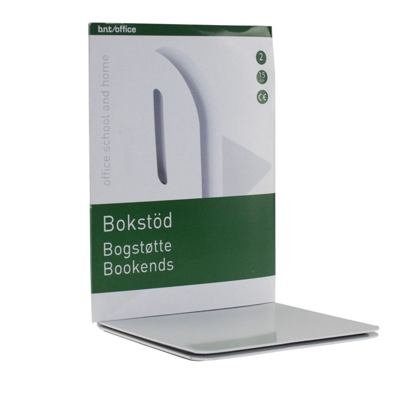 BOGSTØTTE METAL 15 CM HVID