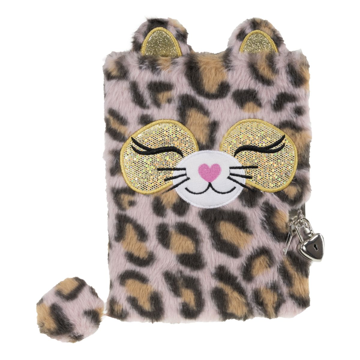 DAGBOG ROSA LEOPARD M/LÅS TINKA