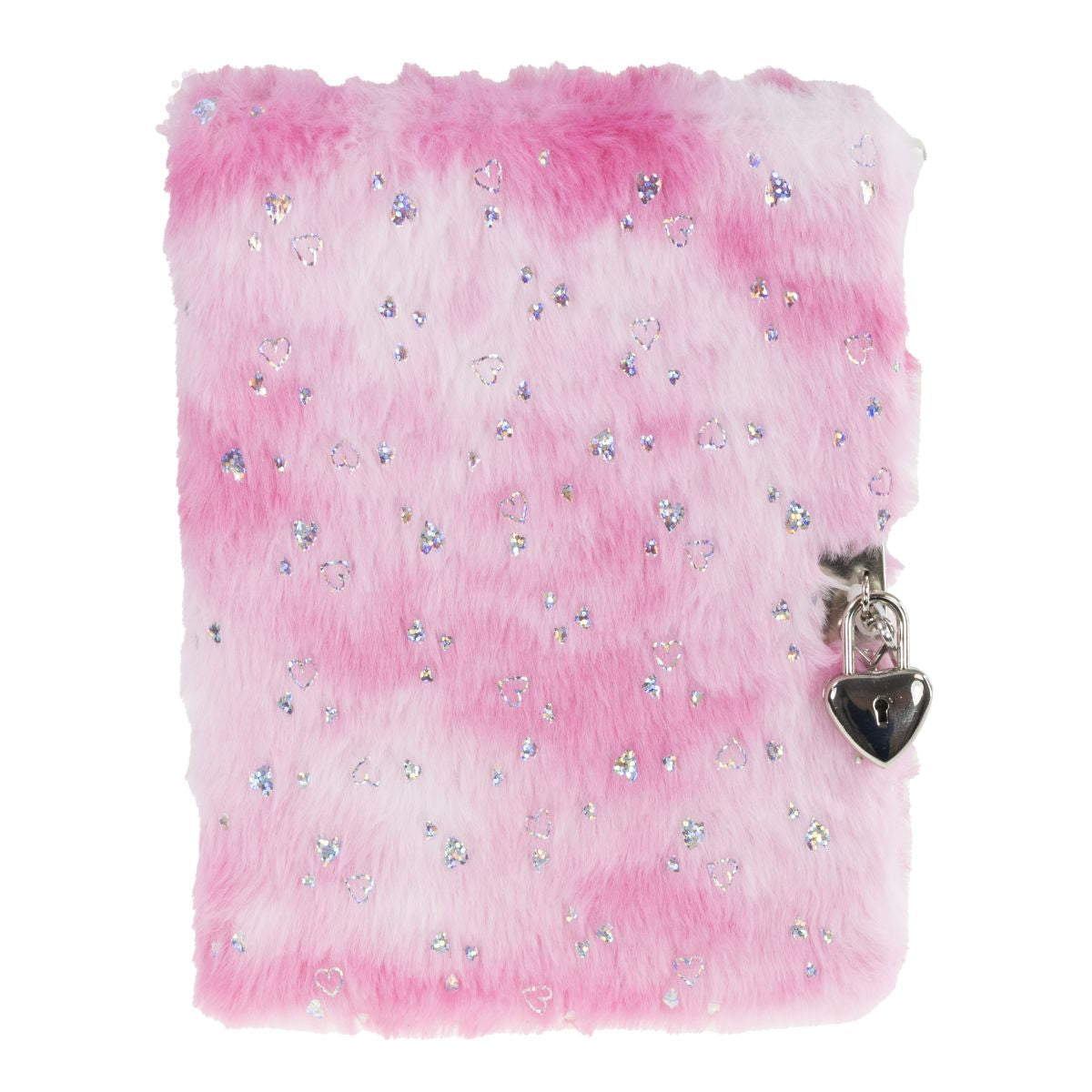 DAGBOG ROSA PLYS M/HJERTER M/LÅS TINKA