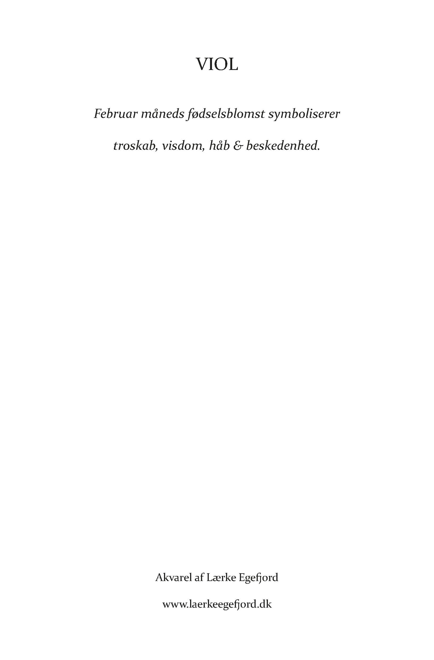 FØDSELSBLOMST VIOL - FEBRUAR (A5 KORT)