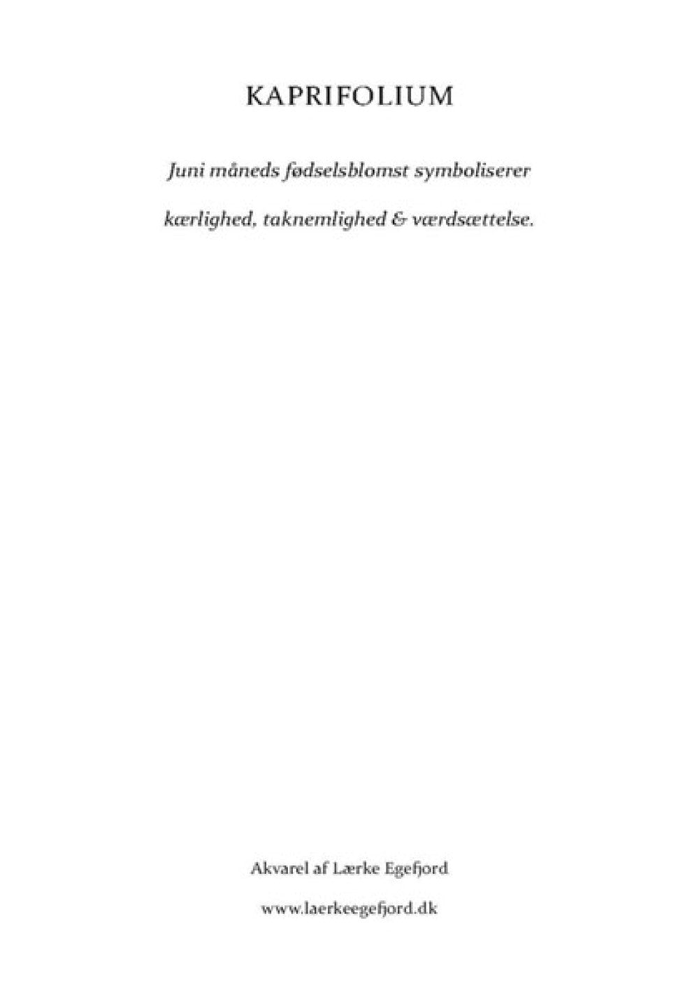 FØDSELSBLOMST KAPRIFOLIUM - JUNI (A5 KORT)