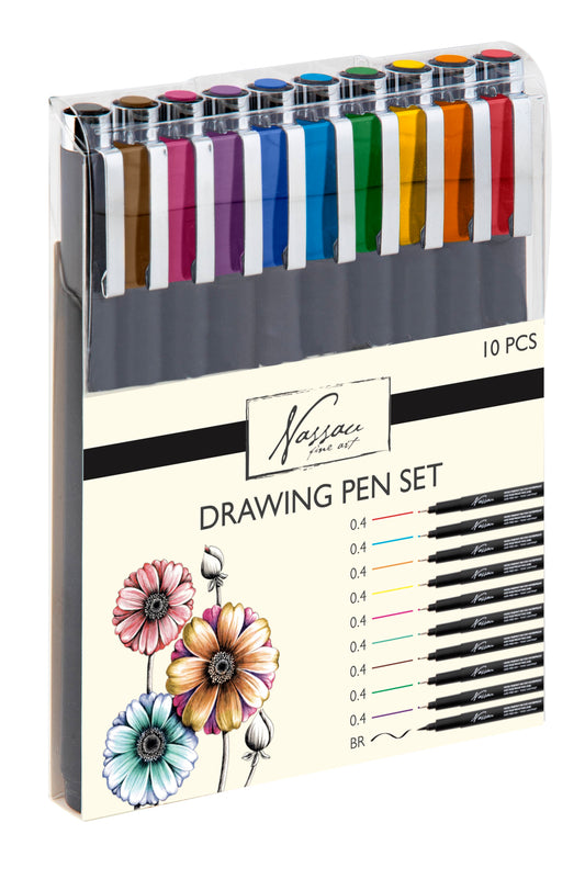 FINELINERS PENNESÆT FARVEDE 10 STK.