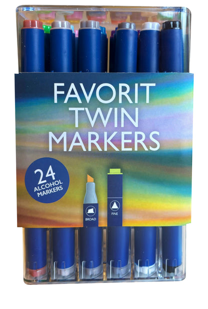 FAVORIT TWIN MARKER DUAL 2-I-1 TUSCH 24 STK