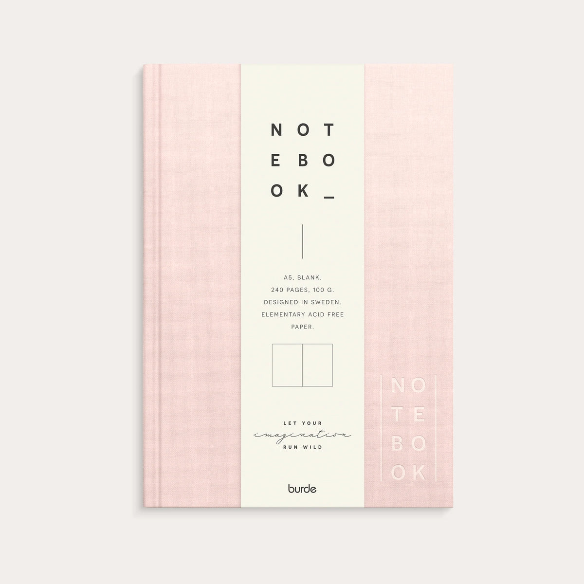 NOTEBOOK TEXTILE PINK UNLINED A5
