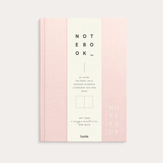 NOTEBOOK TEXTILE PINK UNLINED A5