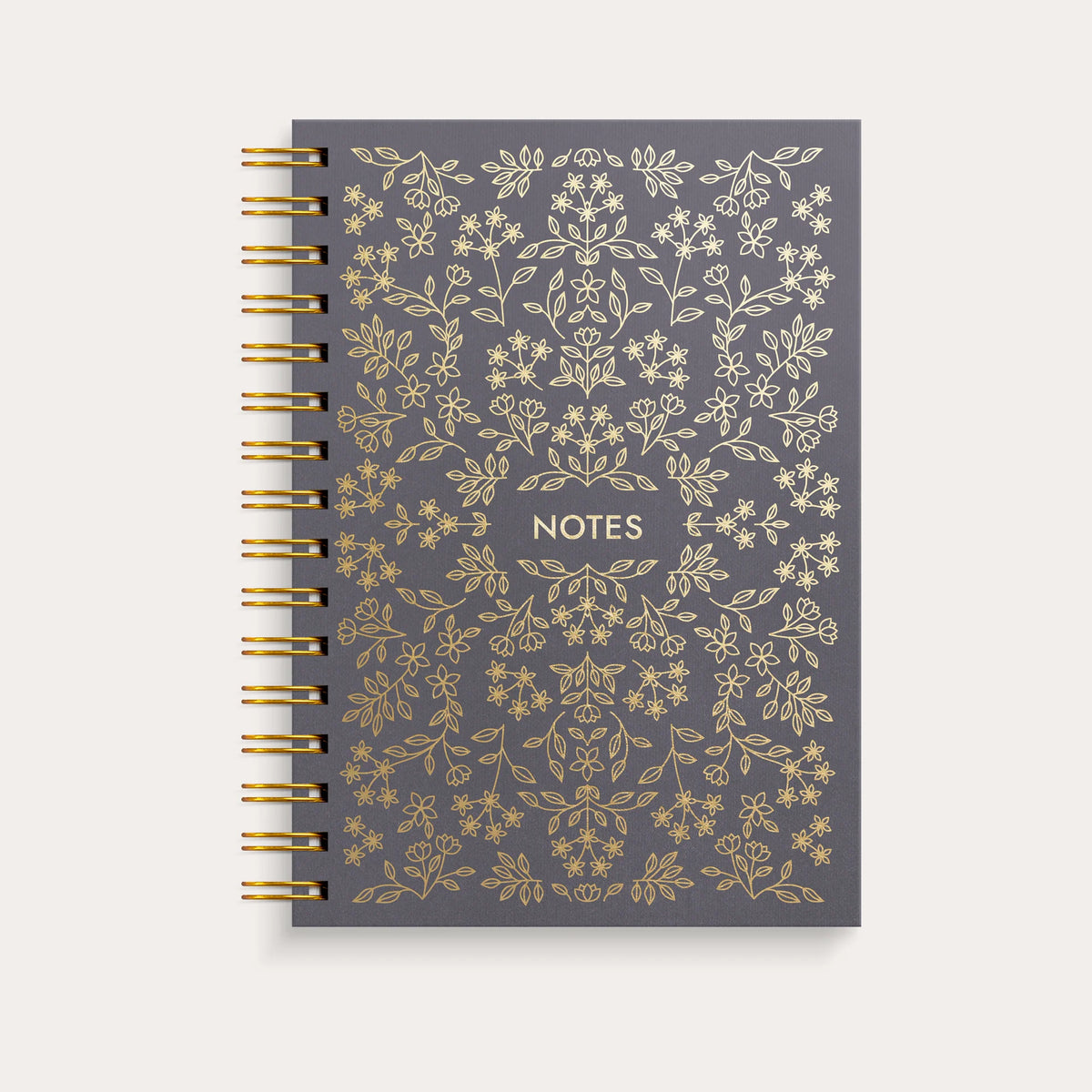 NOTEBOOK A5 BLACK FLOWER SPIRAL LINJERET