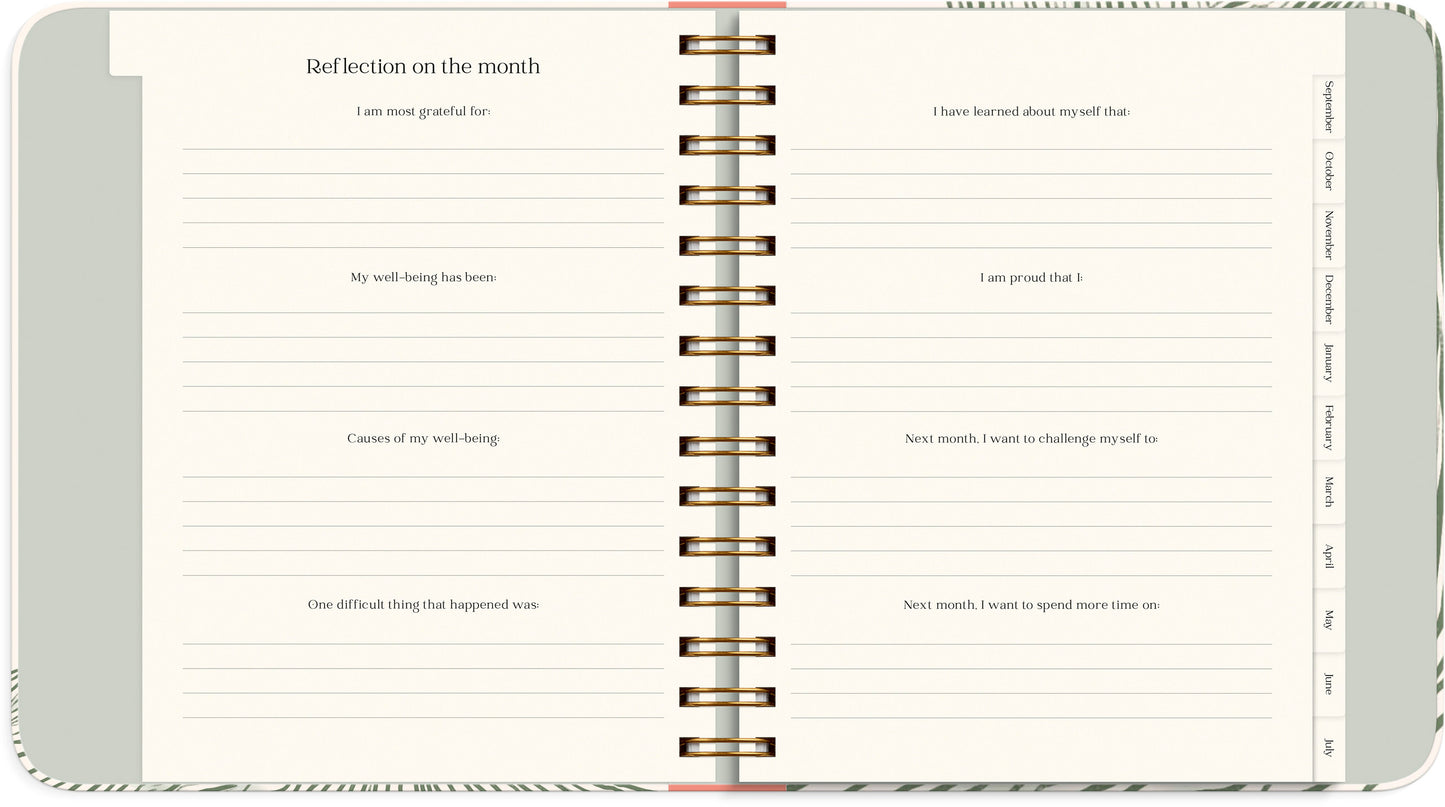 LIFE PLANNER DECOR GREEN FLOW 2026/2027
